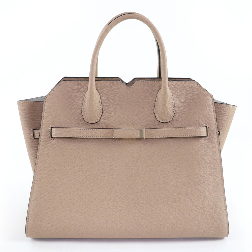 Valextra Milano Bag, Medium, Soft Calfskin, Sahara (Greige), Handbag, Light G...